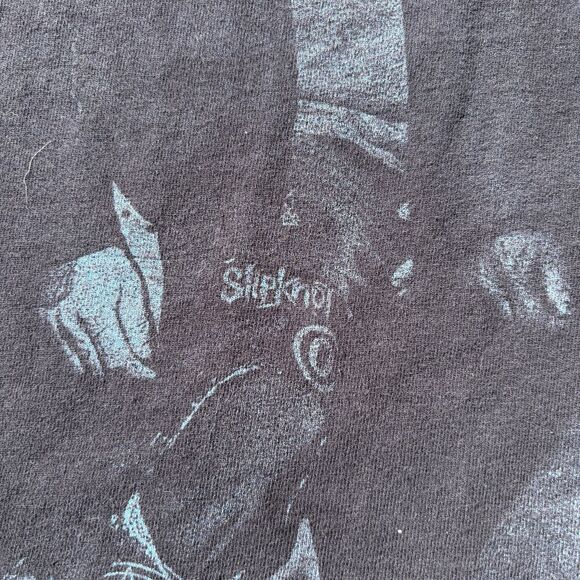 Vintage 00s Slipknot All Over Print Band Music Tour T-Shirt FLAWS - Picture 15 of 16